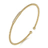 14K Yellow Gold Bujukan Bead Cuff Bracelet with Diamonds - 0.14 ct