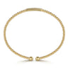 14K Yellow Gold Bujukan Bead Cuff Bracelet with Diamonds - 0.14 ct