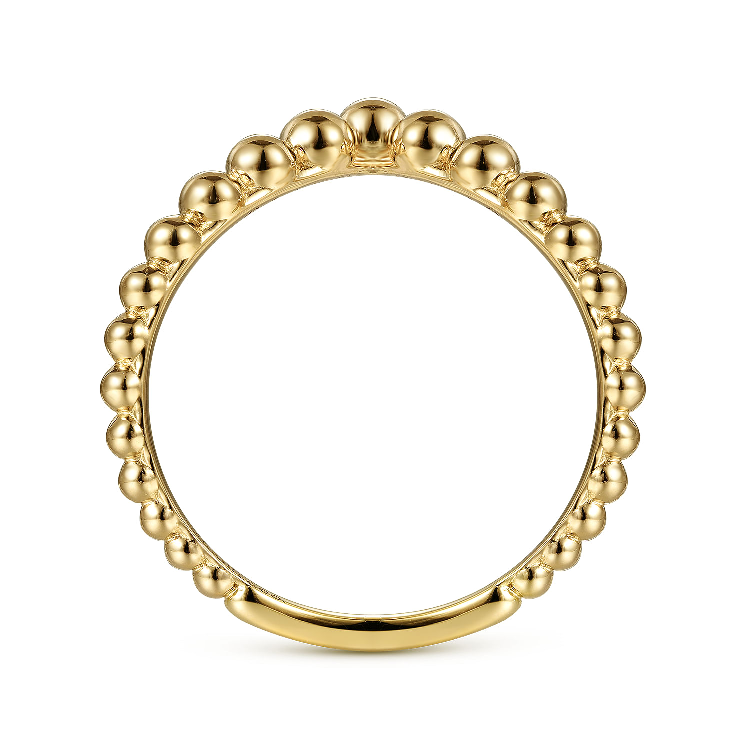 14K Yellow Gold Bujukan Bead Curved Ring