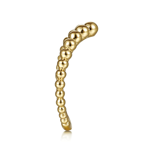 14K Yellow Gold Bujukan Bead Curved Ring - Shot 4