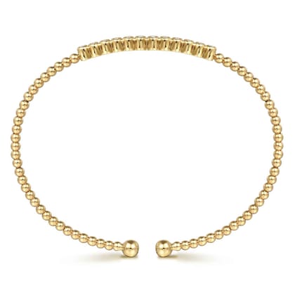 14K Yellow Gold Bujukan Bead Diamond Bangle