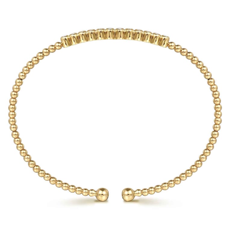 14K Yellow Gold Bujukan Bead Diamond Bangle - 0.14 ct - Shot 3