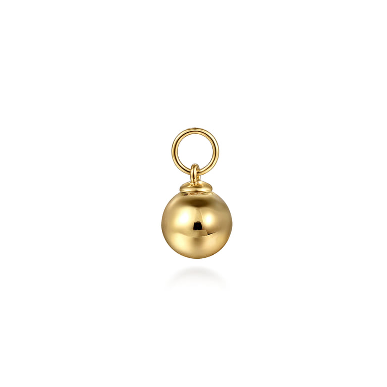 14K Yellow Gold Bujukan Bead Earring Charm - Shot 1