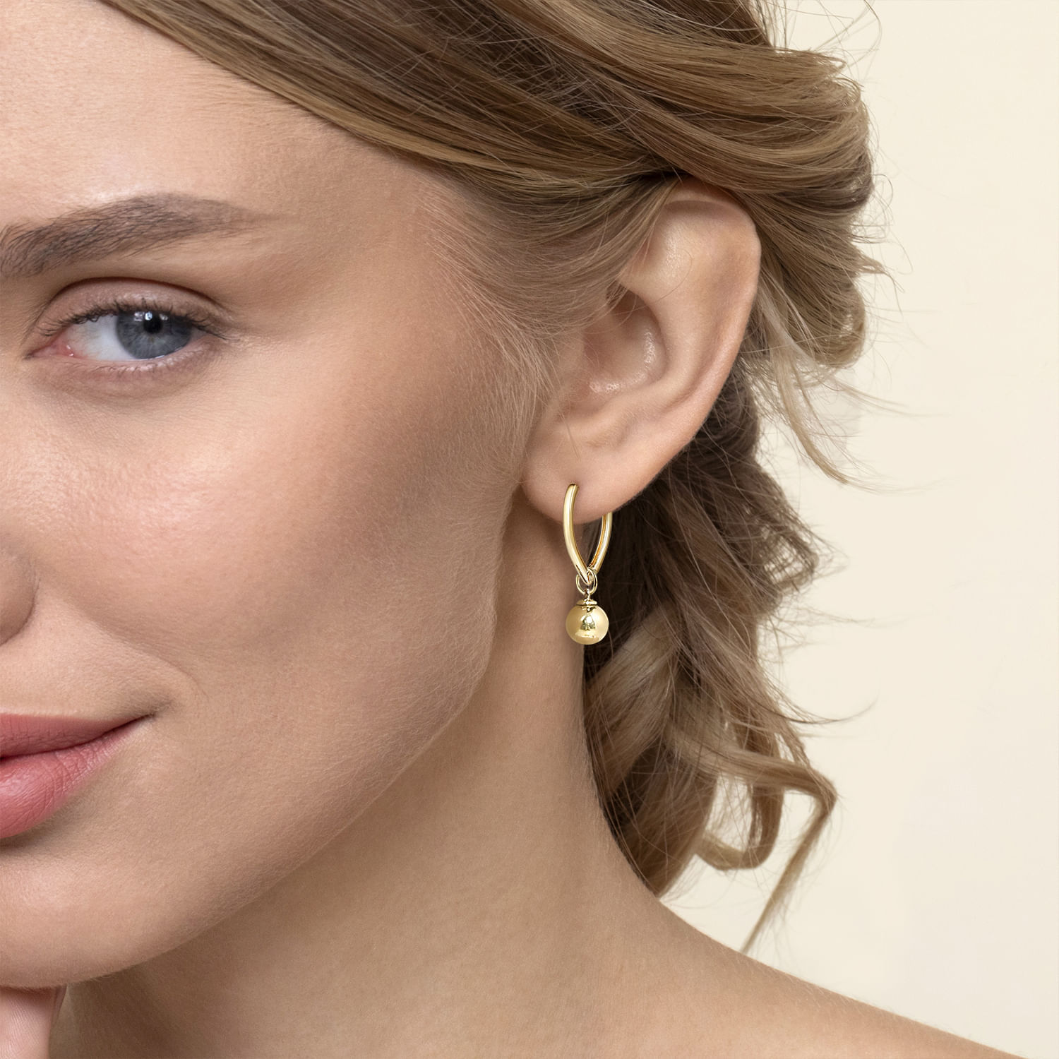 14K Yellow Gold Bujukan Bead Earring Charm