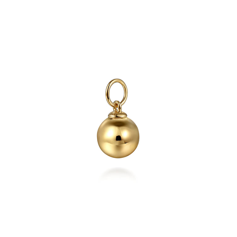 14K Yellow Gold Bujukan Bead Earring Charm - Shot 3