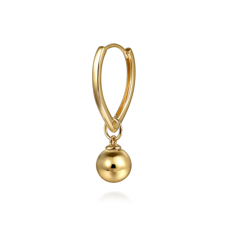 14K Yellow Gold Bujukan Bead Earring Charm - Shot 4