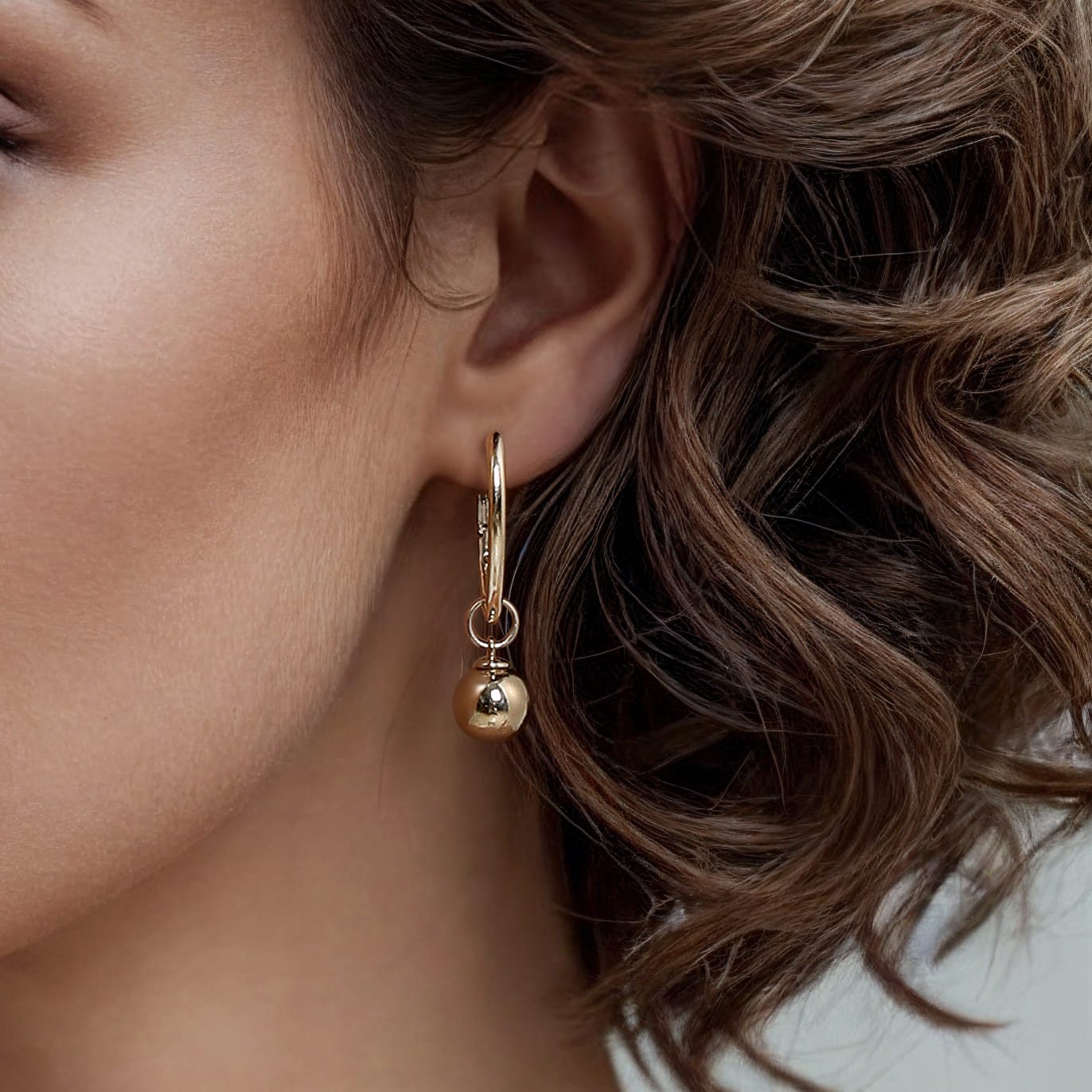 14K Yellow Gold Bujukan Bead Earring Charm - Shot 5