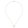 14K Yellow Gold Bujukan Bead Horseshoe Necklace