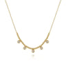 14K Yellow Gold Bujukan Bead Necklace with Diamond Drops - 0.15 ct