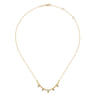 14K Yellow Gold Bujukan Bead Necklace with Diamond Drops - 0.15 ct