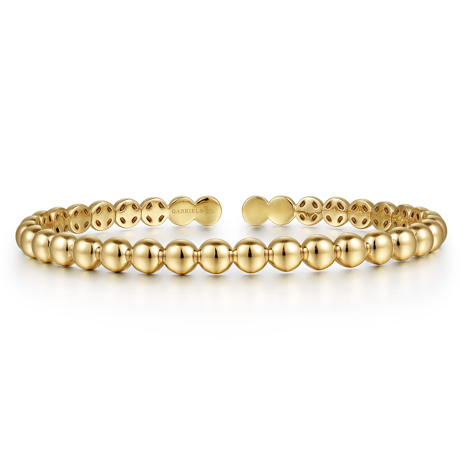 14K Yellow Gold Bujukan Bead Open Bangle - Shot 1