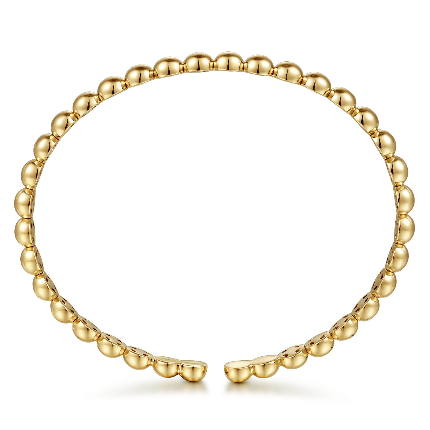 14K Yellow Gold Bujukan Bead Open Bangle - Shot 3