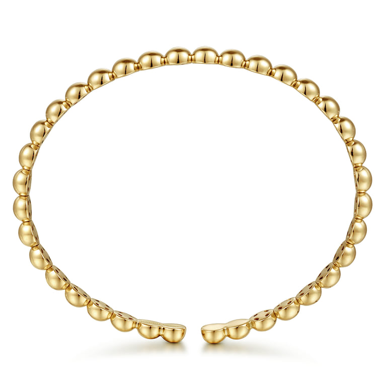 14K Yellow Gold Bujukan Bead Open Bangle - Shot 3