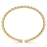 14K Yellow Gold Bujukan Bead Open Bangle
