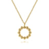 14K Yellow Gold Bujukan Bead Open Circle Pendant Necklace