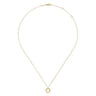 14K Yellow Gold Bujukan Bead Open Circle Pendant Necklace
