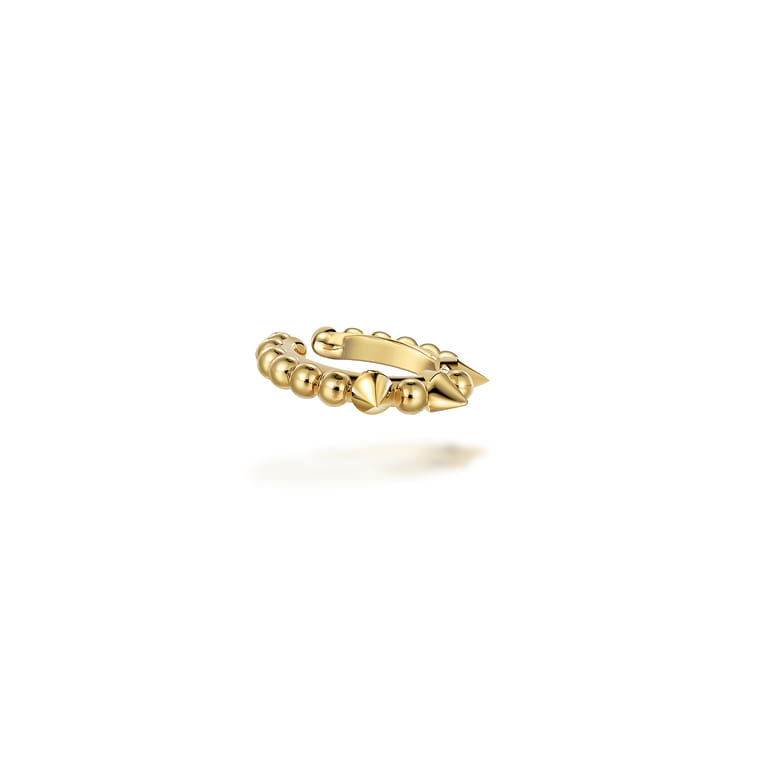 14K Yellow Gold Bujukan Bead Single Ear Cuff Earring - Shot 1