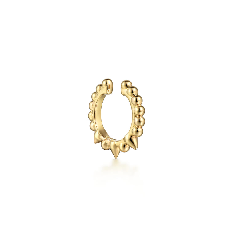 14K Yellow Gold Bujukan Bead Single Ear Cuff Earring - Shot 2