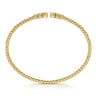 14K Yellow Gold Bujukan Bead Split Cuff Bracelet with Bezel Set Diamonds - 0.22 ct