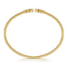 14K Yellow Gold Bujukan Bead Split Cuff Bracelet with Bezel Set Diamonds - 0.24 ct