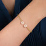 14K Yellow Gold Bujukan Bead Split Cuff Bracelet with Pink Pearls