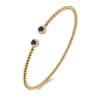 14K Yellow Gold Bujukan Bead Split Cuff Bracelet with Sapphire and Diamond - 0.12 ct