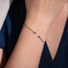 14K Yellow Gold Bujukan Bead Split Cuff Bracelet with Sapphire and Diamond - 0.12 ct