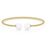 14K Yellow Gold Bujukan Bead Split Cuff Bracelet with Yellow Agate Beads