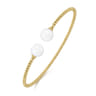 14K Yellow Gold Bujukan Bead Split Cuff Bracelet with Yellow Agate Beads