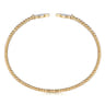 14K Yellow Gold Bujukan Bead Split Cuff with Diamonds - 0.12 ct