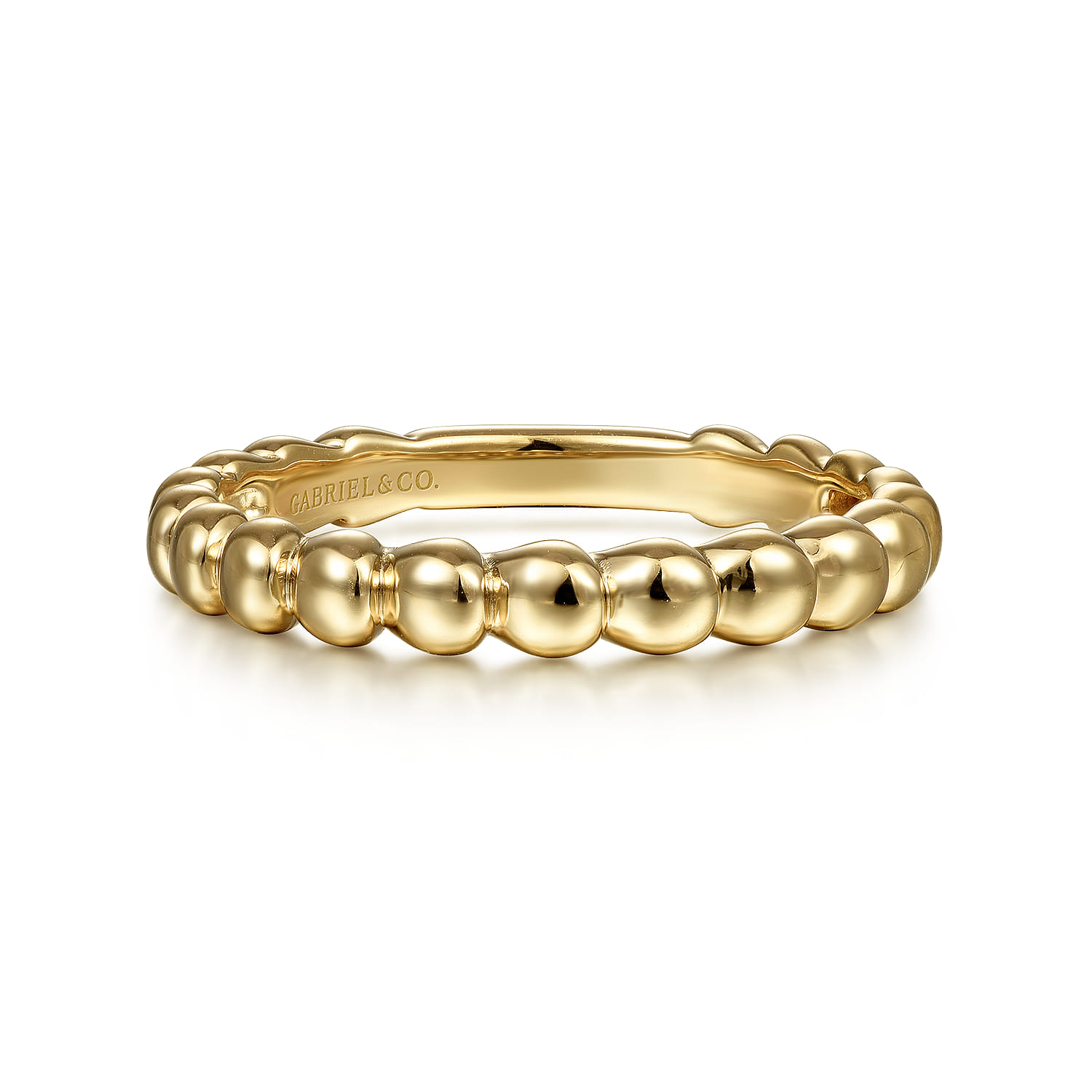 14K Yellow Gold Bujukan Bead Stackable Ring - Shot 1
