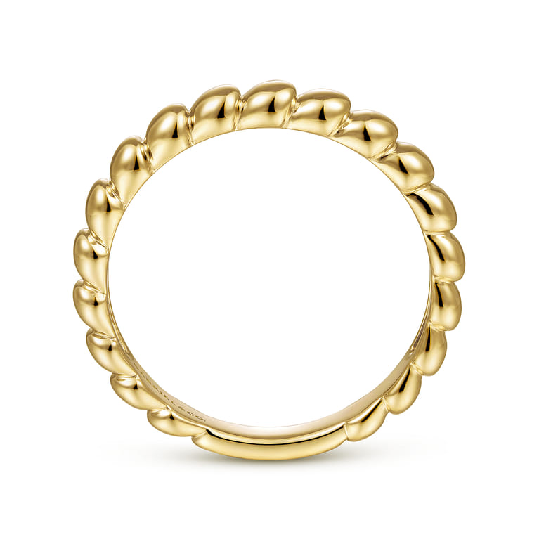 14K Yellow Gold Bujukan Bead Stackable Ring - Shot 2