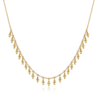 14K Yellow Gold Bujukan Bead Station Necklace