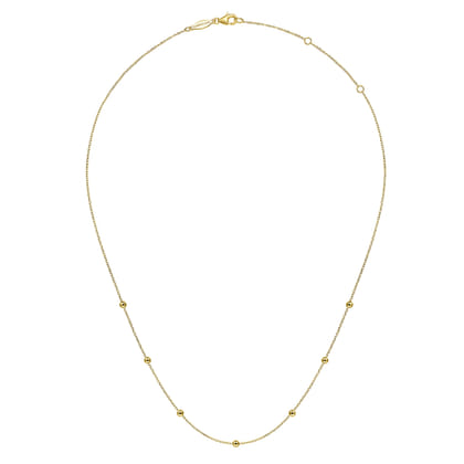 14K Yellow Gold Bujukan Bead Station Necklace