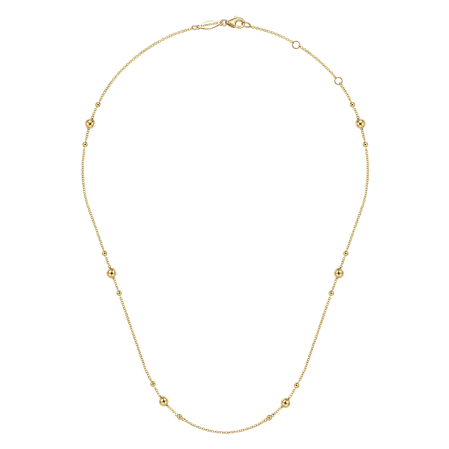 14K Yellow Gold Bujukan Bead Station Necklace - Shot 2