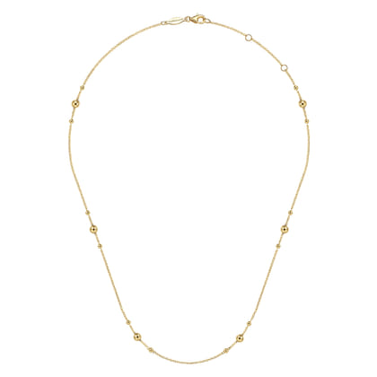 14K Yellow Gold Bujukan Bead Station Necklace