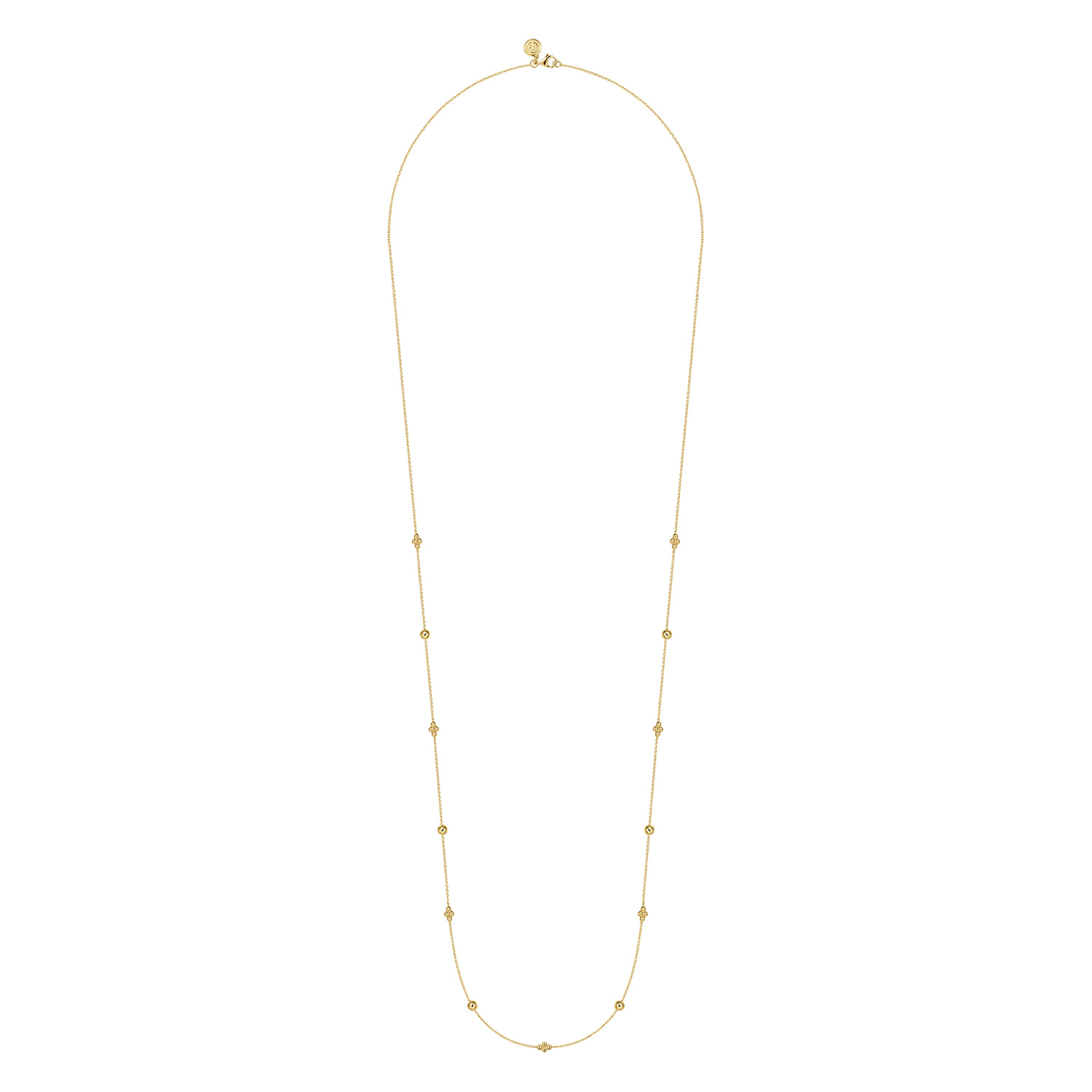 14K Yellow Gold Bujukan Bead Station Necklace - Shot 2