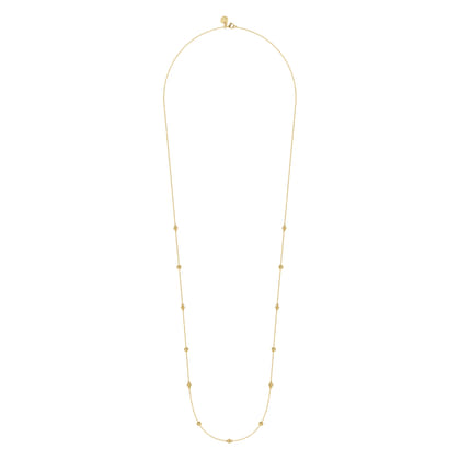 14K Yellow Gold Bujukan Bead Station Necklace