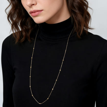 14K Yellow Gold Bujukan Bead Station Necklace