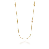14K Yellow Gold Bujukan Bead Station Necklace