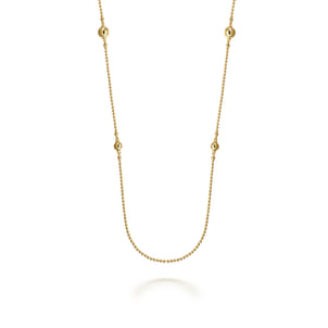 14K Yellow Gold Bujukan Bead Station Necklace