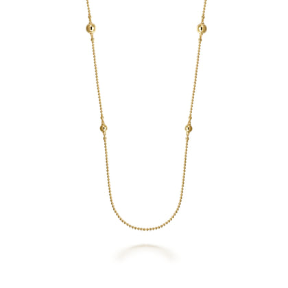 14K Yellow Gold Bujukan Bead Station Necklace