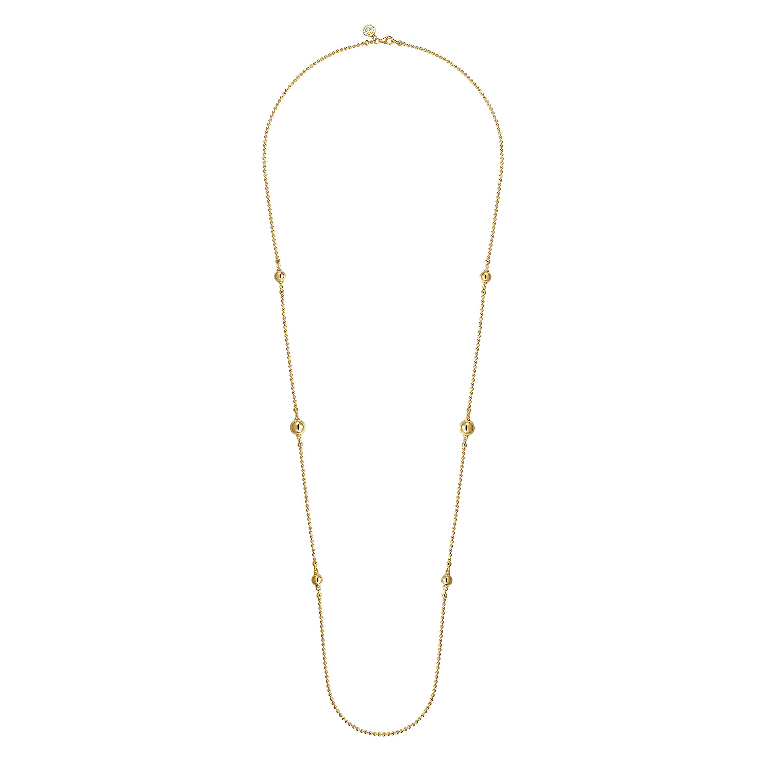 14K Yellow Gold Bujukan Bead Station Necklace