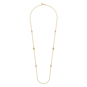 14K Yellow Gold Bujukan Bead Station Necklace