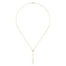 14K Yellow Gold Bujukan Bead Station Y Drop Necklace