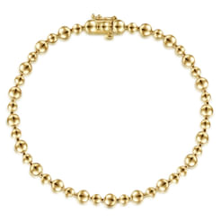 14K Yellow Gold Bujukan Bead Tennis Bracelet