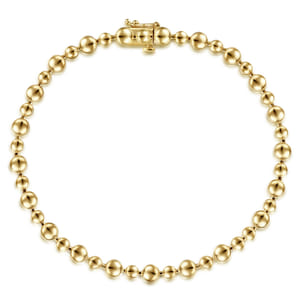 14K Yellow Gold Bujukan Bead Tennis Bracelet