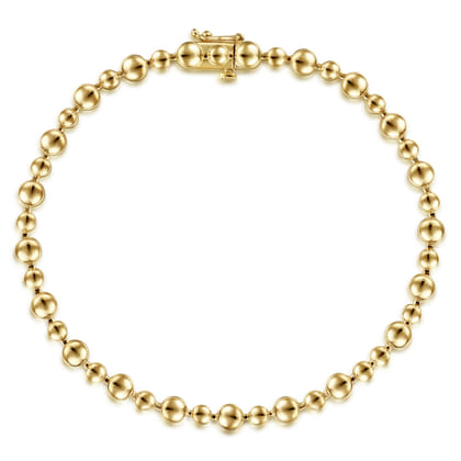 14K Yellow Gold Bujukan Bead Tennis Bracelet