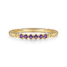 14K Yellow Gold Bujukan Bead and Amethyst Stackable Ring