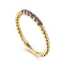 14K Yellow Gold Bujukan Bead and Amethyst Stackable Ring